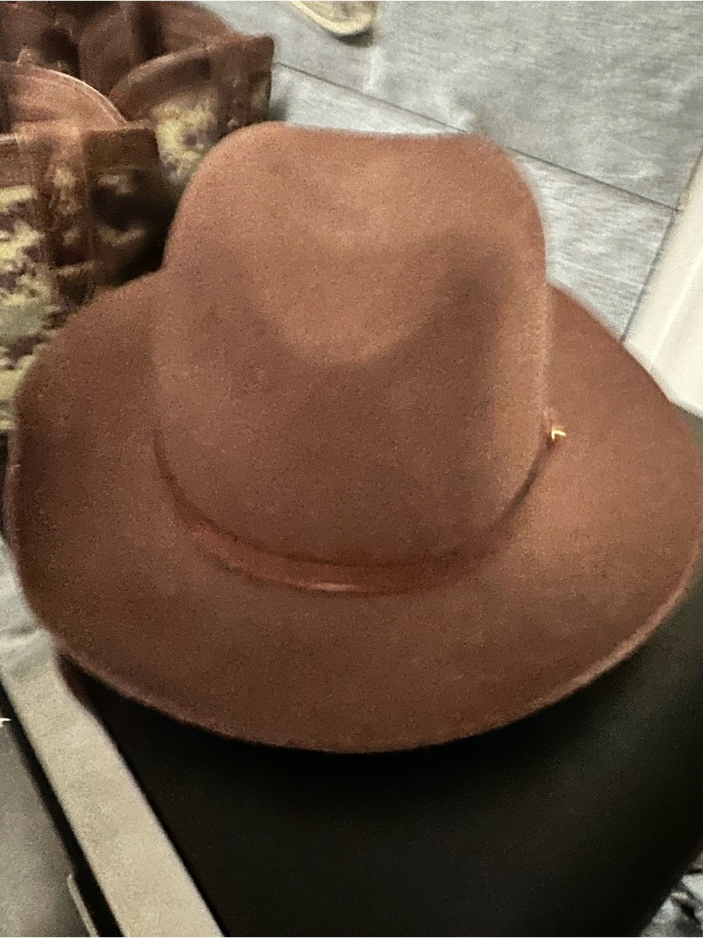 Rag & Bone New York 100% Wool Fedora Hat with Leather Band - Size Medium -Brown - Picture 2 of 4